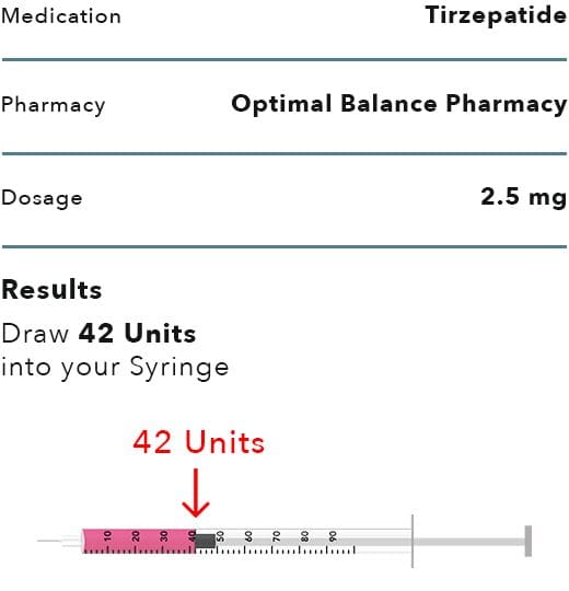Optimal Balance Pharmacy Tirzepatide 2.5mg Injection Instructions