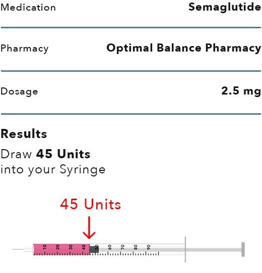Optimal Balance Pharmacy Semaglutide 2.5mg Injection Instructions