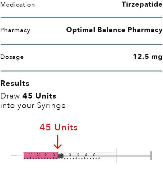 Optimal Balance Pharmacy Tirzepatide 12.5mg Injection Instructions