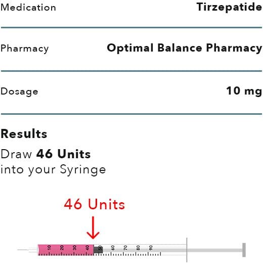 Optimal Balance Pharmacy Tirzepatide 10mg Injection Instructions